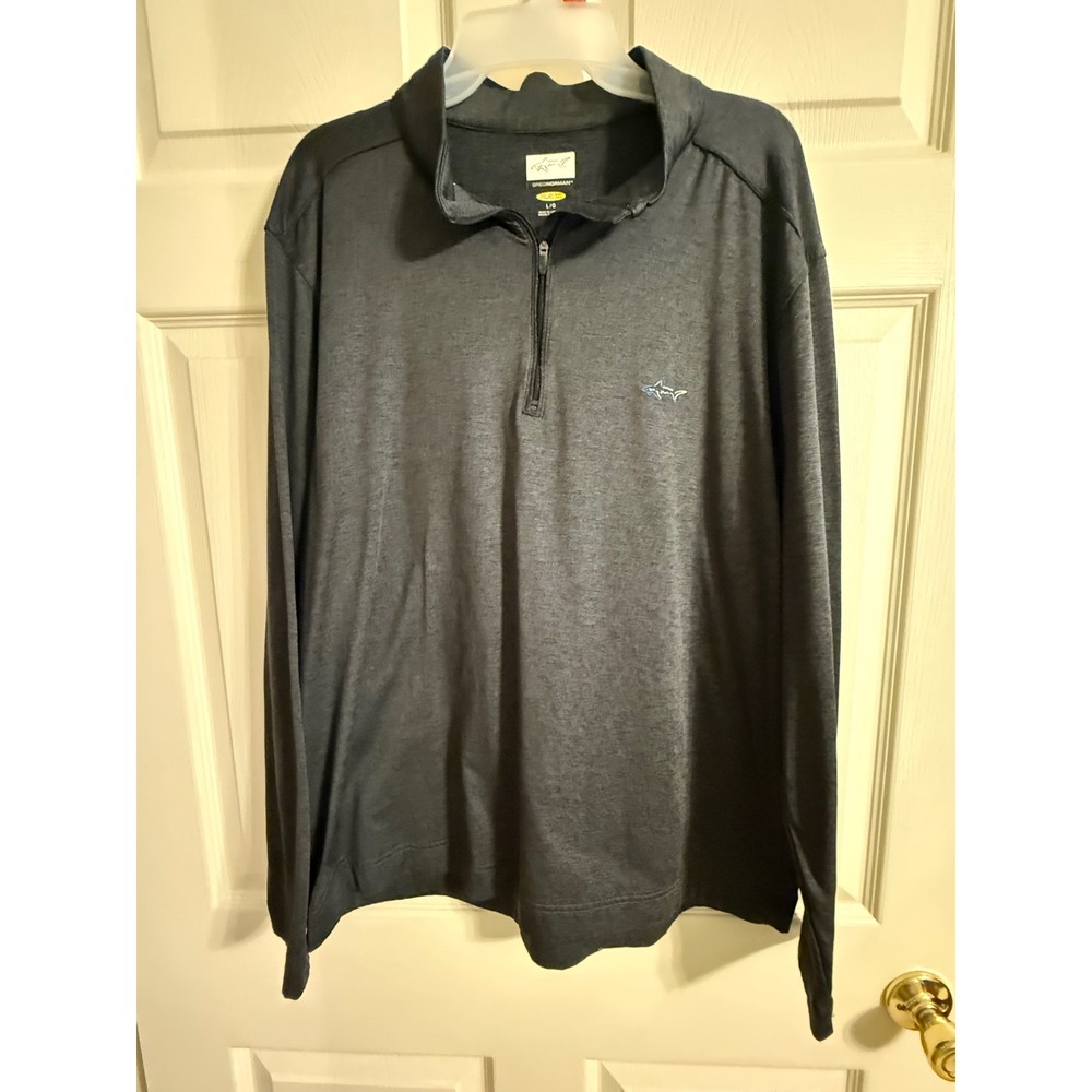 Greg Norman Play Dry Mens Large Quarter Zip Pullover Charcoal Heather Grey Golf